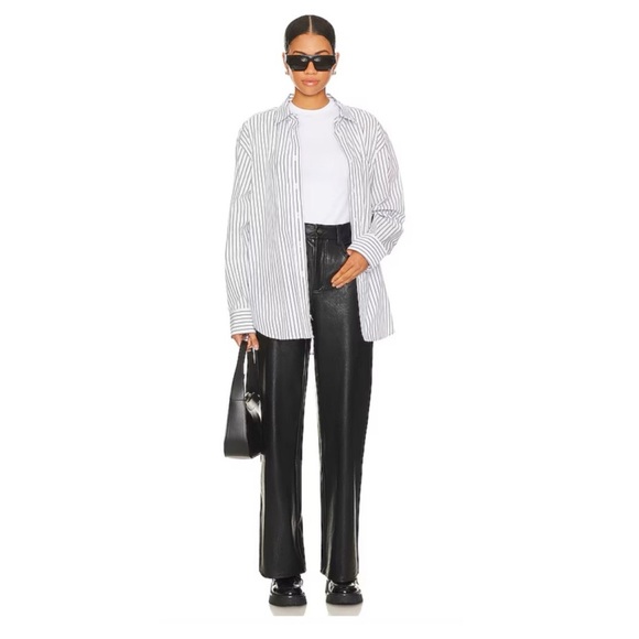 Lafayette 148 NewYork 100% Leather Trouser Pants Size 8 - Picture 2 of 12